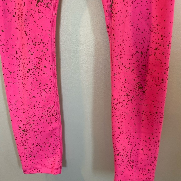 Zyia Active Womens Stay Gold Leggings 2 Hot Pink Gold Splatter-paint Athletic - Picture 3 of 6